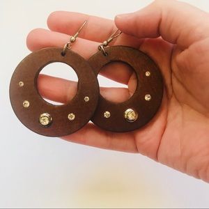 Wooden hoop earrings